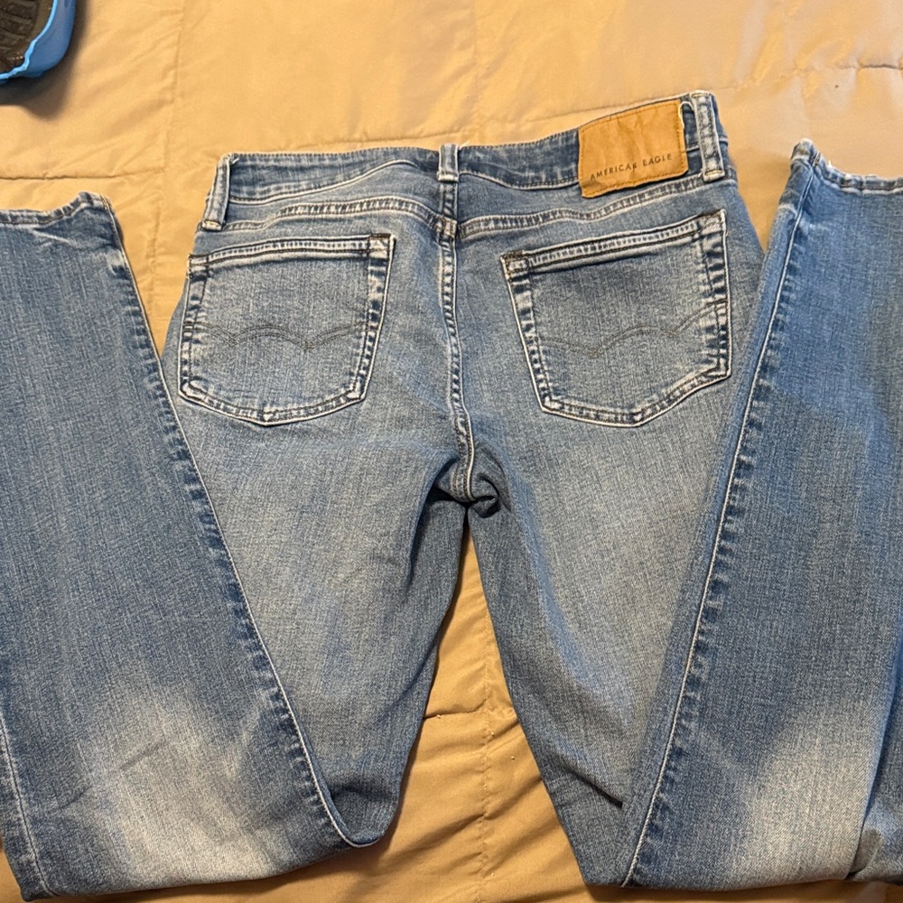 American Eagle Outfitters Light Blue Straight Leg Jeans 30x34 Mens